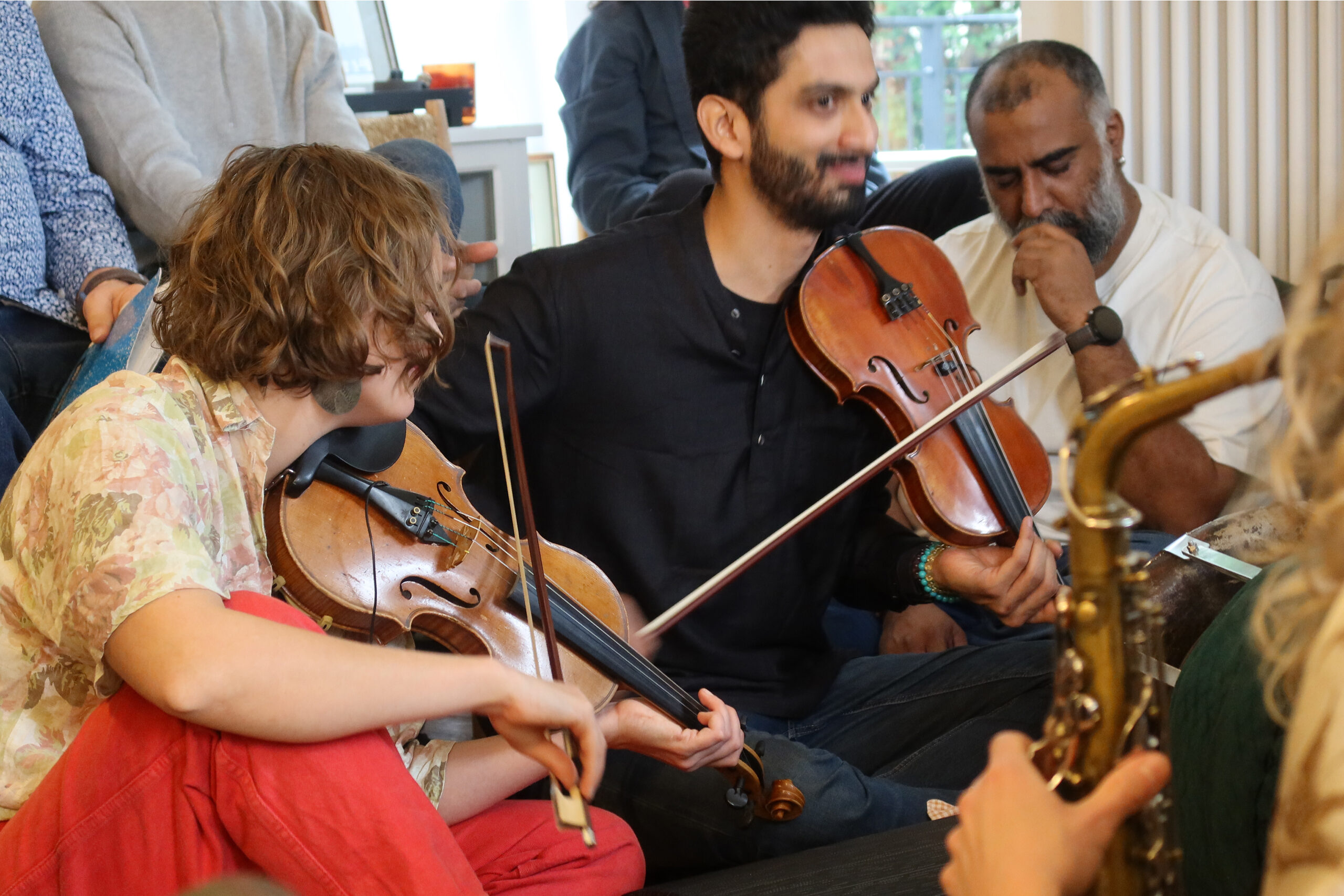 Julia Stein and Mysore N. Karthik (violin); K Raja (vocals, percussion)